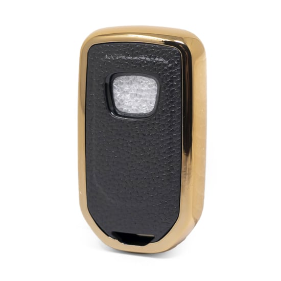 New-Aftermarket-Nano-High-Quality-Gold-Leather-Cover-For-Honda-Remote-Key-2-Buttons-Black-Color-HD-A13J2---Emirates-Keys