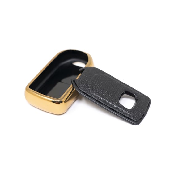 New-Aftermarket-Nano-High-Quality-Gold-Leather-Cover-For-Honda-Remote-Key-2-Buttons-Black-Color-HD-A13J2---Emirates-Keys
