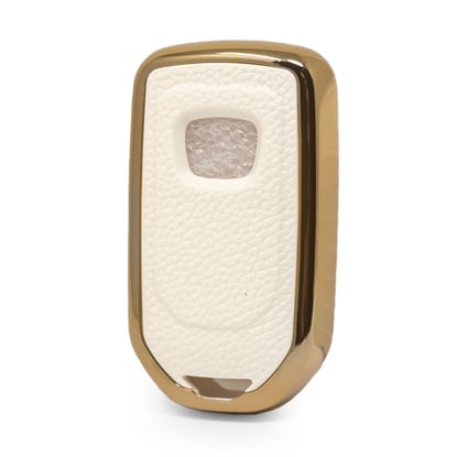 New-Aftermarket-Nano-High-Quality-Gold-Leather-Cover-For-Honda-Remote-Key-2-Buttons-White-Color-HD-A13J2---Emirates-Keys