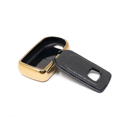New-Aftermarket-Nano-High-Quality-Gold-Leather-Cover-For-Honda-Remote-Key-3-Buttons-Black-Color-HD-A13J3A---Emirates-Keys