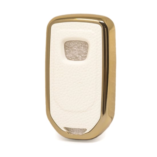 New-Aftermarket-Nano-High-Quality-Gold-Leather-Cover-For-Honda-Remote-Key-3-Buttons-White-Color-HD-A13J3A---Emirates-Keys