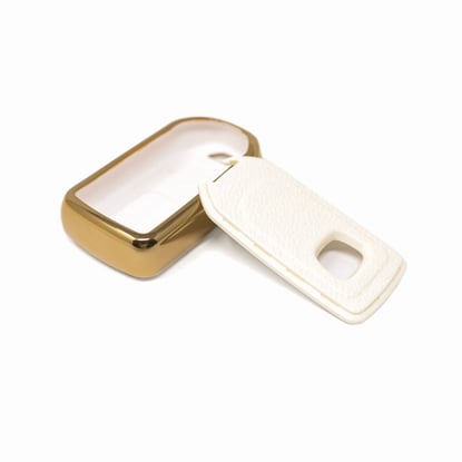 New-Aftermarket-Nano-High-Quality-Gold-Leather-Cover-For-Honda-Remote-Key-3-Buttons-White-Color-HD-A13J3A---Emirates-Keys