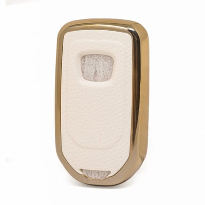 New-Aftermarket-Nano-High-Quality-Gold-Leather-Cover-For-Honda-Remote-Key-3-Buttons-White-Color-HD-A13J3B---Emirates-Keys