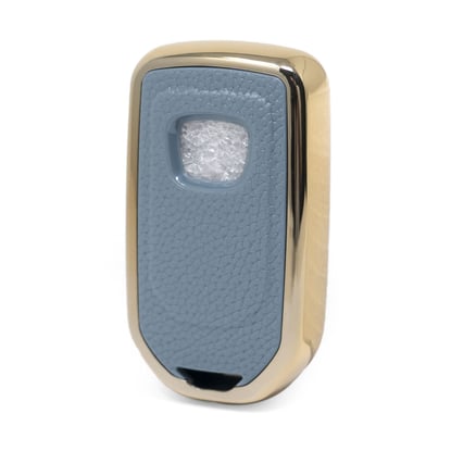 New-Aftermarket-Nano-High-Quality-Gold-Leather-Cover-For-Honda-Remote-Key-3-Buttons-Gray-Color-HD-A13J3B---Emirates-Keys