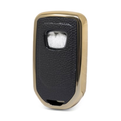 New-Aftermarket-Nano-High-Quality-Gold-Leather-Cover-For-Honda-Remote-Key-4-Buttons-Black-Color-HD-A13J4---Emirates-Keys