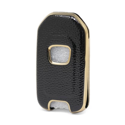 New-Aftermarket-Nano-High-Quality-Gold-Leather-Cover-For-Honda-Flip-Remote-Key-3-Buttons-Black-Color-HD-B13J3---Emirates-Keys