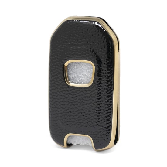 New-Aftermarket-Nano-High-Quality-Gold-Leather-Cover-For-Honda-Flip-Remote-Key-3-Buttons-Black-Color-HD-B13J3---Emirates-Keys