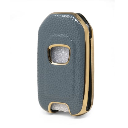 New-Aftermarket-Nano-High-Quality-Gold-Leather-Cover-For-Honda-Flip-Remote-Key-3-Buttons-Gray-Color-HD-B13J3---Emirates-Keys