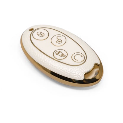 New-Aftermarket-Nano-High-Quality-Gold-Leather-Cover-For-BYD-Remote-Key-4-Buttons-White-Color-BYD-B13J---Emirates-Keys
