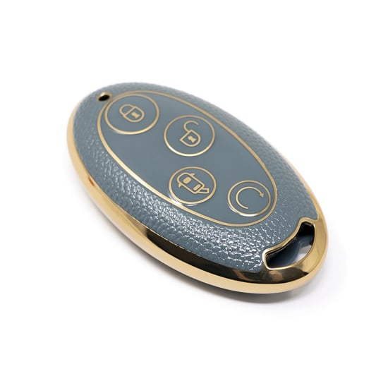 New-Aftermarket-Nano-High-Quality-Gold-Leather-Cover-For-BYD-Remote-Key-4-Buttons-Gray-Color-BYD-B13J---Emirates-Keys