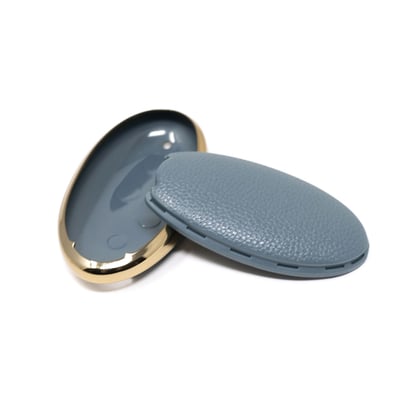 New-Aftermarket-Nano-High-Quality-Gold-Leather-Cover-For-BYD-Remote-Key-4-Buttons-Gray-Color-BYD-B13J---Emirates-Keys