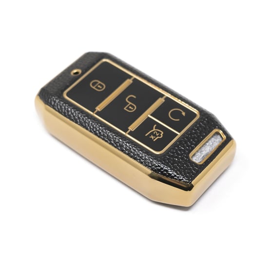 New-Aftermarket-Nano-High-Quality-Gold-Leather-Cover-For-BYD-Remote-Key-4-Buttons-Black-Color-BYD-C13J---Emirates-Keys