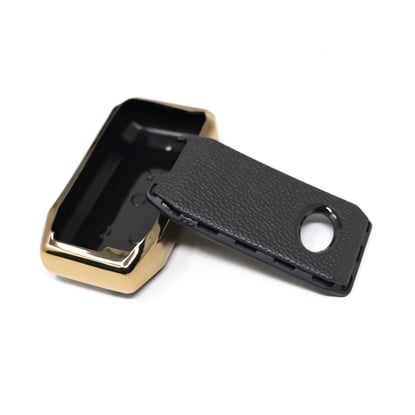 New-Aftermarket-Nano-High-Quality-Gold-Leather-Cover-For-BYD-Remote-Key-4-Buttons-Black-Color-BYD-C13J---Emirates-Keys