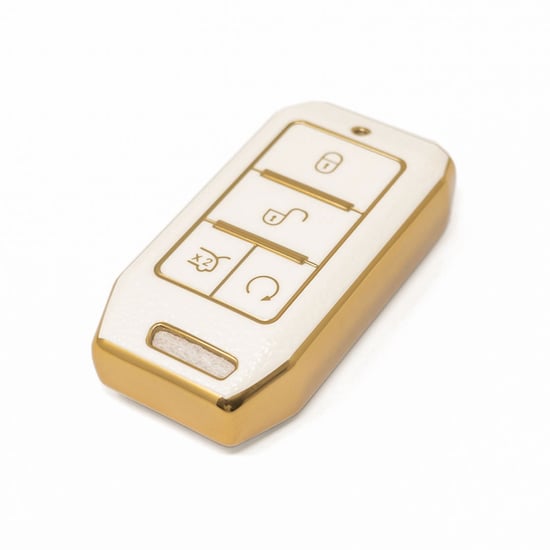 New-Aftermarket-Nano-High-Quality-Gold-Leather-Cover-For-BYD-Remote-Key-4-Buttons-White-Color-BYD-C13J---Emirates-Keys