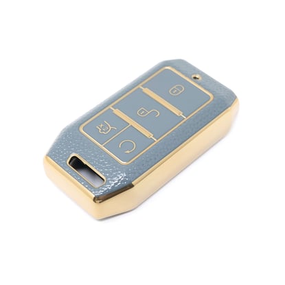 New-Aftermarket-Nano-High-Quality-Gold-Leather-Cover-For-BYD-Remote-Key-4-Buttons-Gray-Color-BYD-C13J---Emirates-Keys