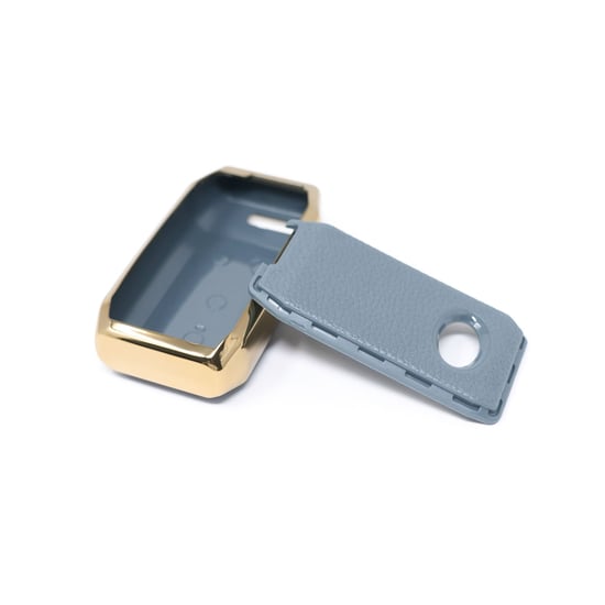 New-Aftermarket-Nano-High-Quality-Gold-Leather-Cover-For-BYD-Remote-Key-4-Buttons-Gray-Color-BYD-C13J---Emirates-Keys