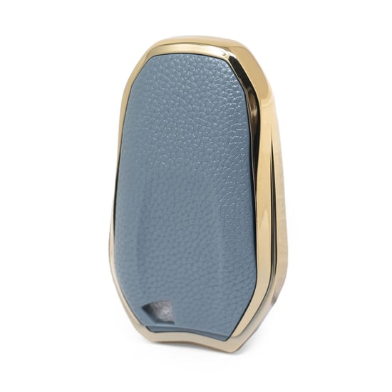 New-Aftermarket-Nano-High-Quality-Gold-Leather-Cover-For-Peugeot-Remote-Key-3-Buttons-Gray-Color-PG-A13J---Emirates-Keys
