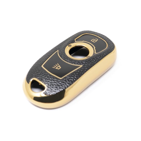 New-Aftermarket-Nano-High-Quality-Gold-Leather-Cover-For-Buick-Remote-Key-3-Buttons-Black-Color-BK-A13J4---Emirates-Keys