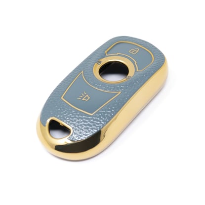 New-Aftermarket-Nano-High-Quality-Gold-Leather-Cover-For-Buick-Remote-Key-3-Buttons-Gray-Color-BK-A13J4---Emirates-Keys