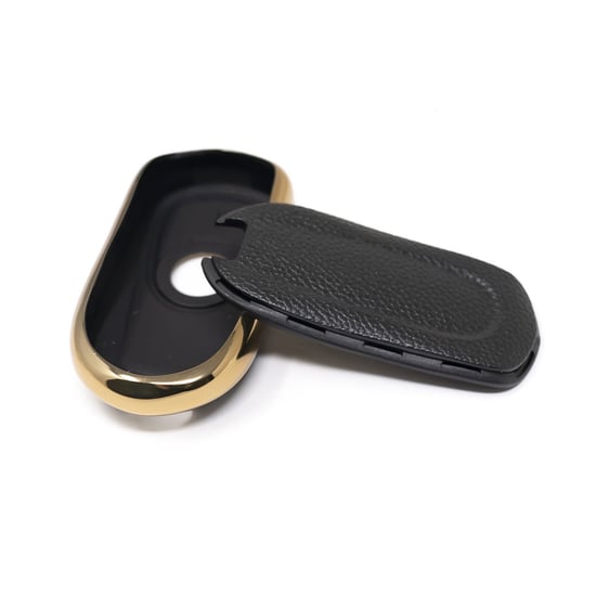 New-Aftermarket-Nano-High-Quality-Gold-Leather-Cover-For-Buick-Remote-Key-4-Buttons-Black-Color-BK-A13J5---Emirates-Keys