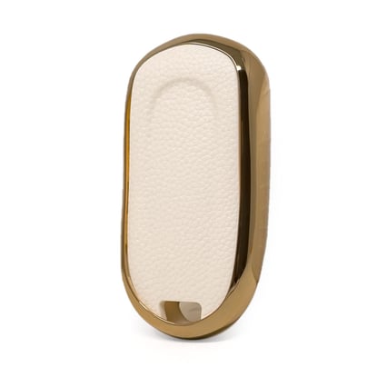New-Aftermarket-Nano-High-Quality-Gold-Leather-Cover-For-Buick-Remote-Key-4-Buttons-White-Color-BK-A13J5---Emirates-Keys