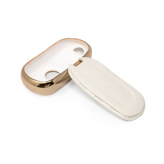 New-Aftermarket-Nano-High-Quality-Gold-Leather-Cover-For-Buick-Remote-Key-4-Buttons-White-Color-BK-A13J5---Emirates-Keys
