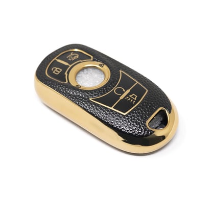 New-Aftermarket-Nano-High-Quality-Gold-Leather-Cover-For-Buick-Remote-Key-5-Buttons-Black-Color-BK-A13J6---Emirates-Keys