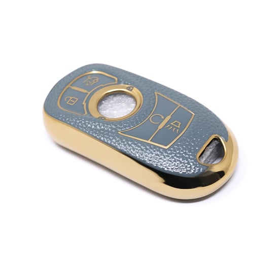 New-Aftermarket-Nano-High-Quality-Gold-Leather-Cover-For-Buick-Remote-Key-5-Buttons-Gray-Color-BK-A13J6---Emirates-Keys