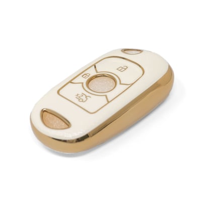 New-Aftermarket-Nano-High-Quality-Gold-Leather-Cover-For-Buick-Remote-Key-3-Buttons-White-Color-BK-B13J---Emirates-Keys