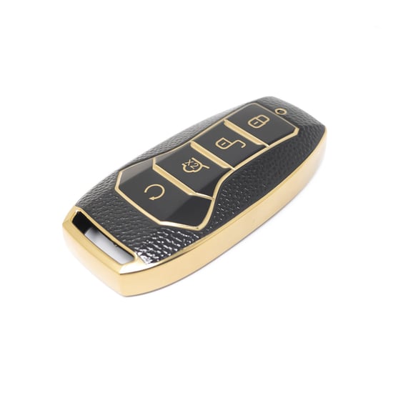 New-Aftermarket-Nano-High-Quality-Gold-Leather-Cover-For-BYD-Remote-Key-4-Buttons-Black-Color-BYD-A13J---Emirates-Keys