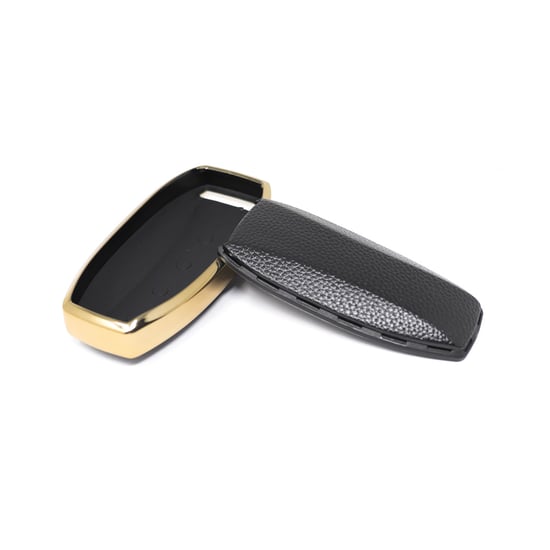 New-Aftermarket-Nano-High-Quality-Gold-Leather-Cover-For-BYD-Remote-Key-4-Buttons-Black-Color-BYD-A13J---Emirates-Keys