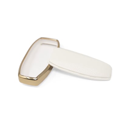 New-Aftermarket-Nano-High-Quality-Gold-Leather-Cover-For-BYD-Remote-Key-4-Buttons-White-Color-BYD-A13J---Emirates-Keys
