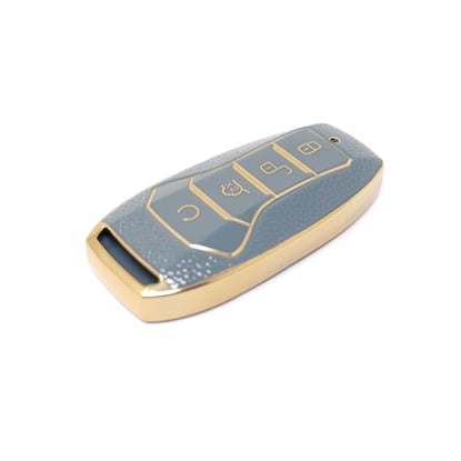 New-Aftermarket-Nano-High-Quality-Gold-Leather-Cover-For-BYD-Remote-Key-4-Buttons-Gray-Color-BYD-A13J---Emirates-Keys