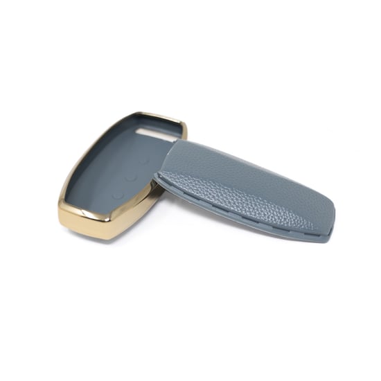 New-Aftermarket-Nano-High-Quality-Gold-Leather-Cover-For-BYD-Remote-Key-4-Buttons-Gray-Color-BYD-A13J---Emirates-Keys