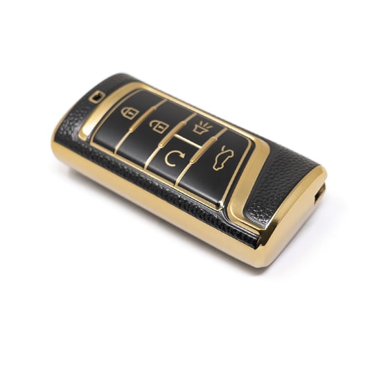 New-Aftermarket-Nano-High-Quality-Gold-Leather-Cover-For-Trumpchi-Remote-Key-5-Buttons-Black-Color-CQ-A13J---Emirates-Keys