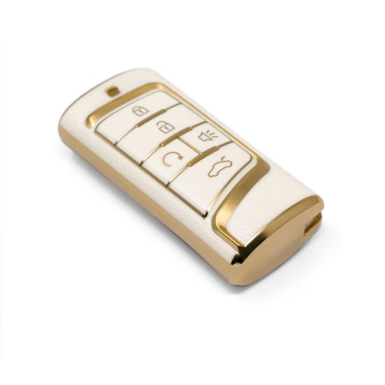 New-Aftermarket-Nano-High-Quality-Gold-Leather-Cover-For-Trumpchi-Remote-Key-5-Buttons-White-Color-CQ-A13J---Emirates-Keys