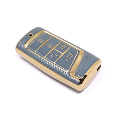 New-Aftermarket-Nano-High-Quality-Gold-Leather-Cover-For-Trumpchi-Remote-Key-5-Buttons-Gray-Color-CQ-A13J---Emirates-Keys