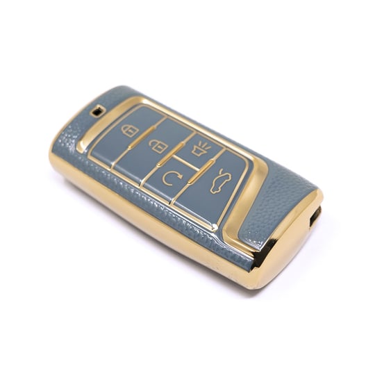 New-Aftermarket-Nano-High-Quality-Gold-Leather-Cover-For-Trumpchi-Remote-Key-5-Buttons-Gray-Color-CQ-A13J---Emirates-Keys