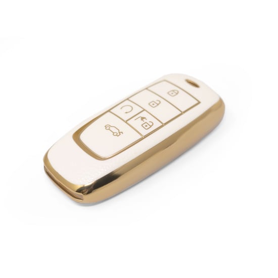 New-Aftermarket-Nano-High-Quality-Gold-Leather-Cover-For-Trumpchi-Remote-Key-5-Buttons-White-Color-CQ-B13J---Emirates-Keys