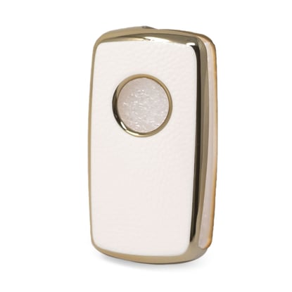 New-Aftermarket-Nano-High-Quality-Gold-Leather-Cover-For-Volkswagen-Flip-Remote-Key-3-Buttons-White-Color-VW-A13J---Emirates-Keys
