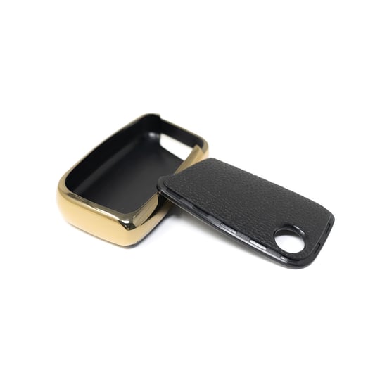 New-Aftermarket-Nano-High-Quality-Gold-Leather-Cover-For-Volkswagen-Remote-Key-3-Buttons-Black-Color-VW-D13J---Emirates-Keys
