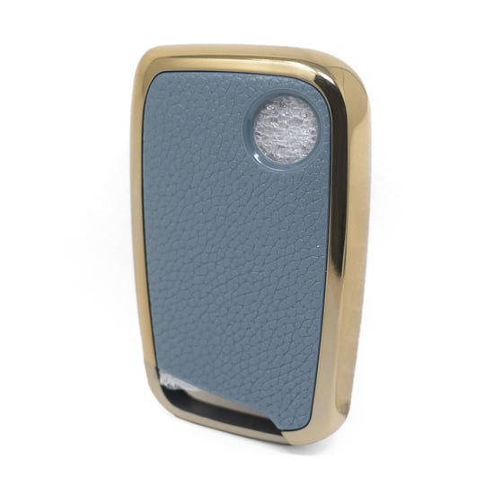 New-Aftermarket-Nano-High-Quality-Gold-Leather-Cover-For-Volkswagen-Remote-Key-3-Buttons-Gray-Color-VW-D13J---Emirates-Keys