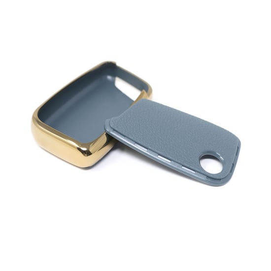 New-Aftermarket-Nano-High-Quality-Gold-Leather-Cover-For-Volkswagen-Remote-Key-3-Buttons-Gray-Color-VW-D13J---Emirates-Keys