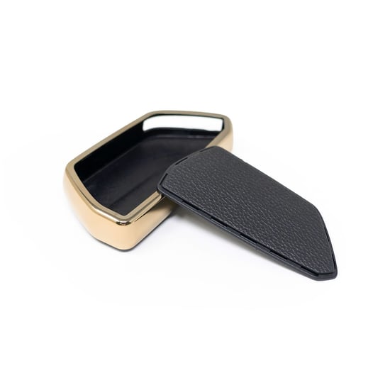 New-Aftermarket-Nano-High-Quality-Gold-Leather-Cover-For-Volkswagen-Remote-Key-3-Buttons-Black-Color-VW-G13J---Emirates-Keys
