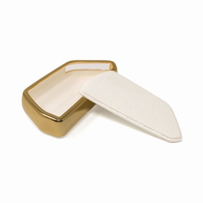 New-Aftermarket-Nano-High-Quality-Gold-Leather-Cover-For-Volkswagen-Remote-Key-3-Buttons-White-Color-VW-G13J---Emirates-Keys