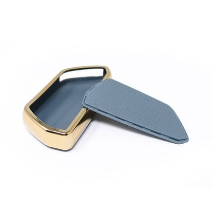 New-Aftermarket-Nano-High-Quality-Gold-Leather-Cover-For-Volkswagen-Remote-Key-3-Buttons-Gray-Color-VW-G13J---Emirates-Keys