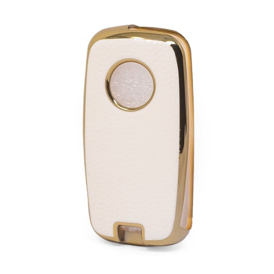 New-Aftermarket-Nano-High-Quality-Gold-Leather-Cover-For-Dongfeng-Flip-Remote-Key-3-Buttons-White-Color-DF-A13J---Emirates-Keys