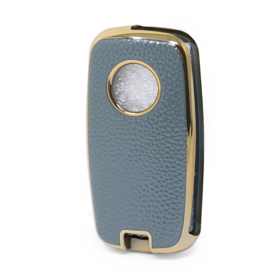 New-Aftermarket-Nano-High-Quality-Gold-Leather-Cover-For-Dongfeng-Flip-Remote-Key-3-Buttons-Gray-Color-DF-A13J---Emirates-Keys