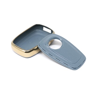 New-Aftermarket-Nano-High-Quality-Gold-Leather-Cover-For-TATA-Remote-Key-4-Buttons-Gray-Color-TATA-A13J---Emirates-Keys