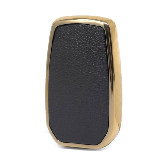 New-Aftermarket-Nano-High-Quality-Gold-Leather-Cover-For-Toyota-Remote-Key-2-Buttons-Black-Color-TYT-A13J2---Emirates-Keys